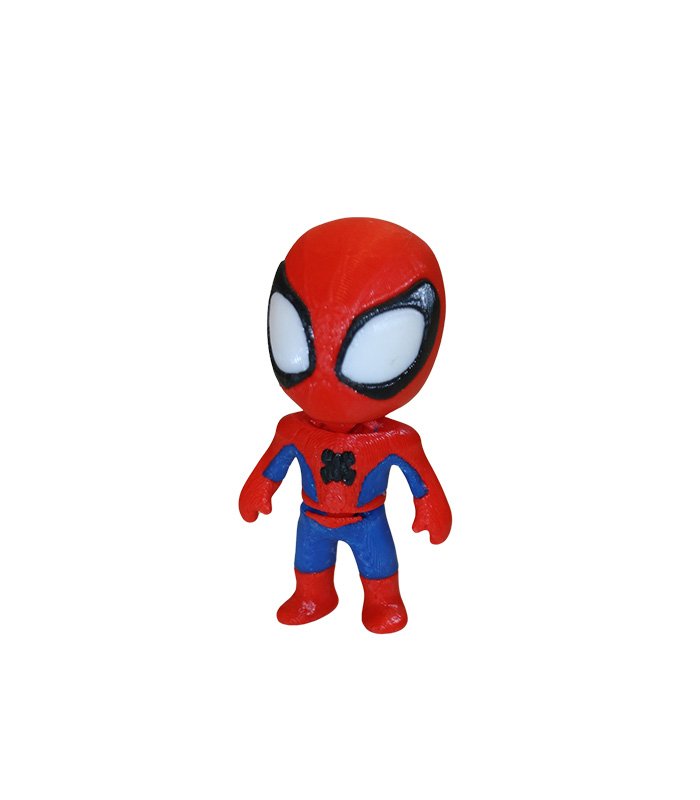 12 Zookies Mini Spider Hero Figure wearing a red mask and a red and blue suit