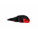 Zookies Flexi Armadillo: black ridged animal figure with a red face
