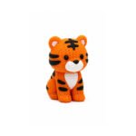 Zookies Textured Tiger: orange striped tiger figure with a textured surface