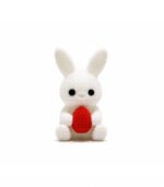 Zookies Bunny with Heart: white rabbit figure holding a red heart