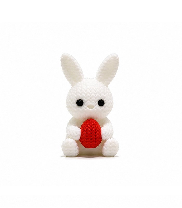 Zookies Bunny with Heart: white rabbit figure holding a red heart