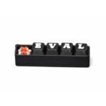 Zookies Custom Keycap Set with white lettered keycaps on a black base
