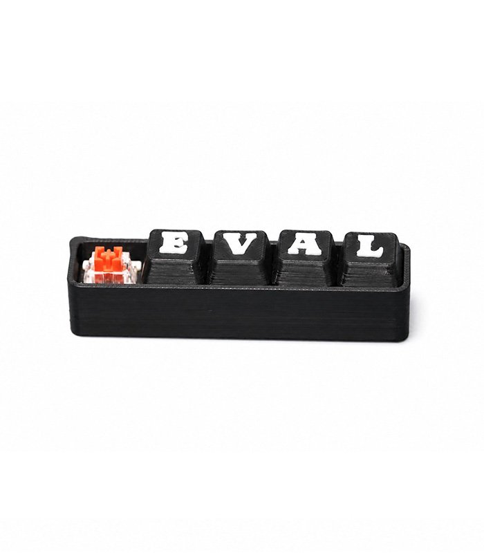 21 Zookies Custom Keycap Set with white lettered keycaps on a black base