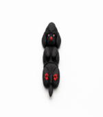 Zookies Articulated Black Puppy: black segmented puppy figure with red paw details