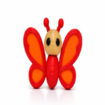 Zookies Cute Butterfly Mini Figure with red and orange wings and antennae