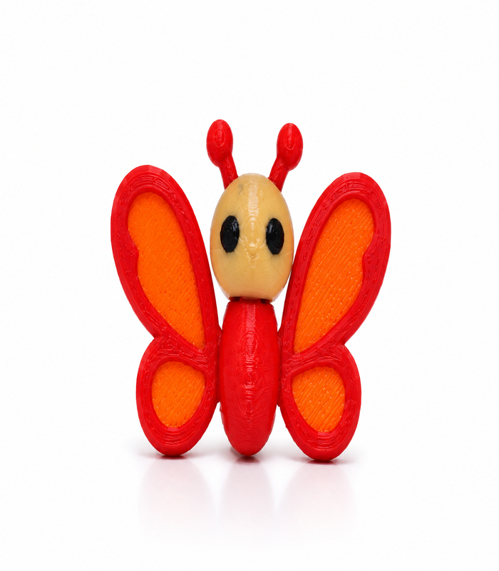 Zookies Cute Butterfly Mini Figure with red and orange wings and antennae