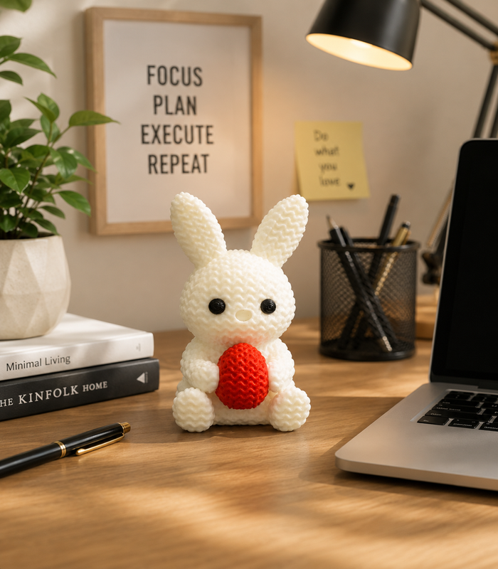 Zookies Bunny with Heart 3D printed rabbit collectible