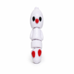Zookies Mini Ghost Buddy: white segmented ghost figure with red accents