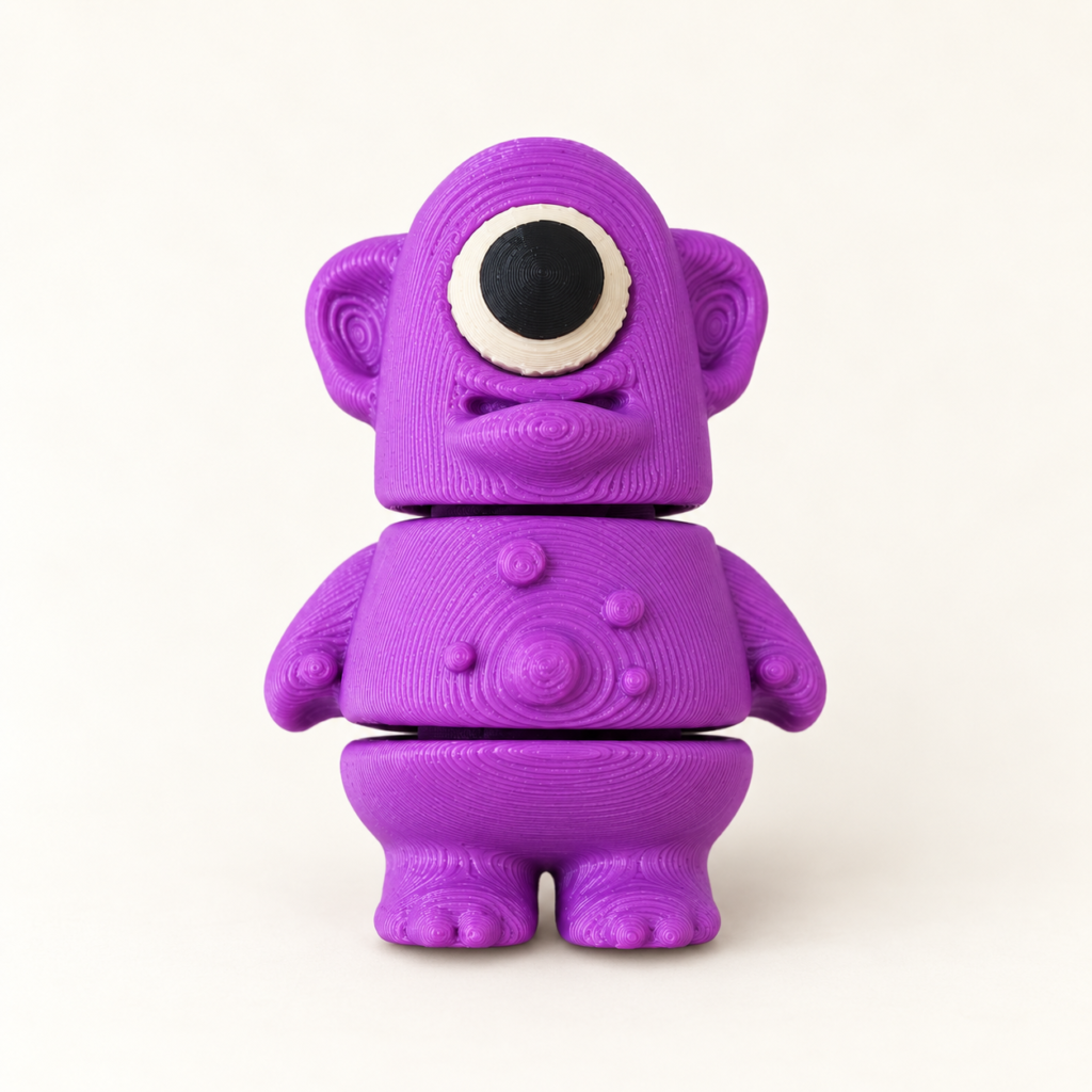 Zookies Purple One-Eye Flexi Monster, normal PLA finish, product view 1