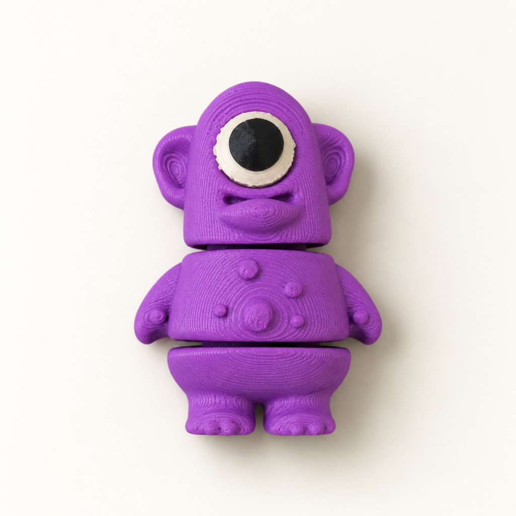 Zookies Purple One-Eye Flexi Monster, normal PLA finish, product view 2